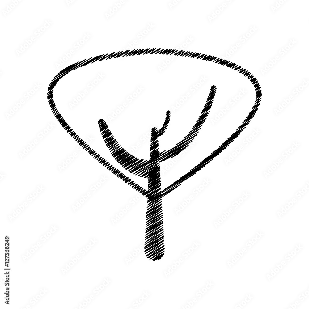 tree plant hand drawing isolated icon vector illustration design