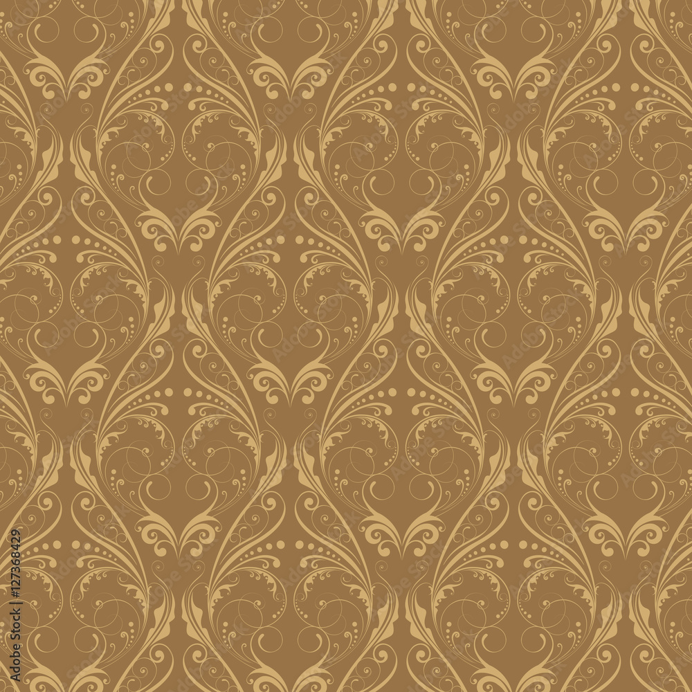 Design pattern.Brown floral seamless repeating wallpaper pattern Design pattern.Brown floral seamless repeating wallpaper pattern