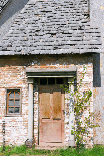 Detail of old house wall