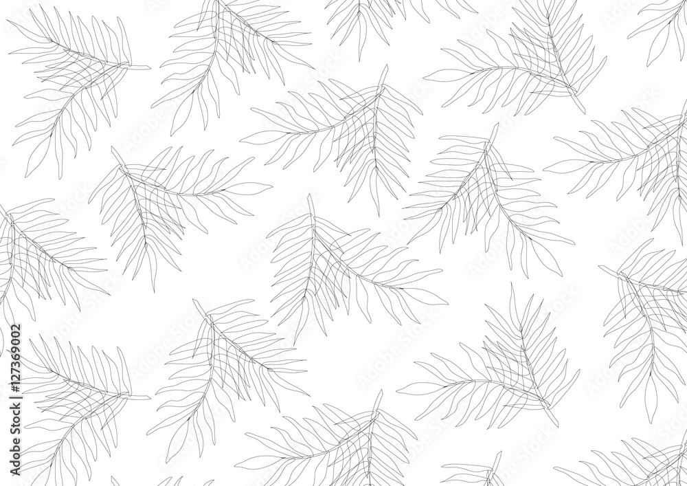 Line art leaves on white background | Natural element wallpaper backdrop