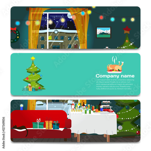Interior room with a sofa and a window decorated for Christmas.