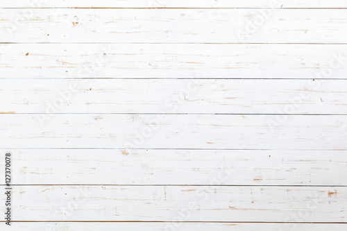 White wooden planks table - background
