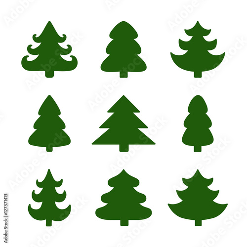 Set of Christmas trees.