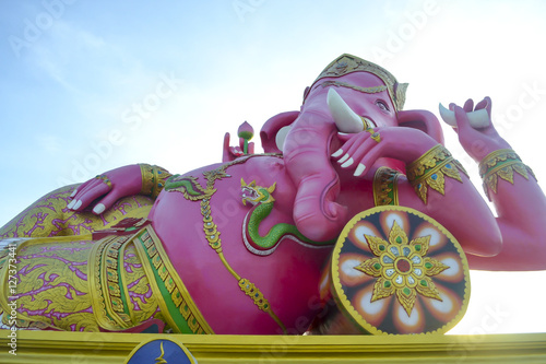 Big pink ganesha statue ,Thailand photo