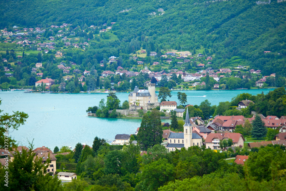 Annecy lake, French Alps, region Haute Savoie