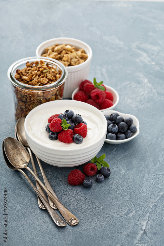 Healthy Greek yogurt bowl with berry Healthy Greek yogurt bowl with berry