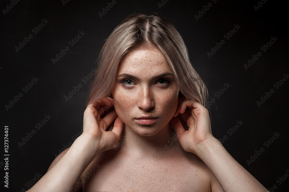 cinematic portrait of girl in dark studio cinematic portrait of girl in dark studio