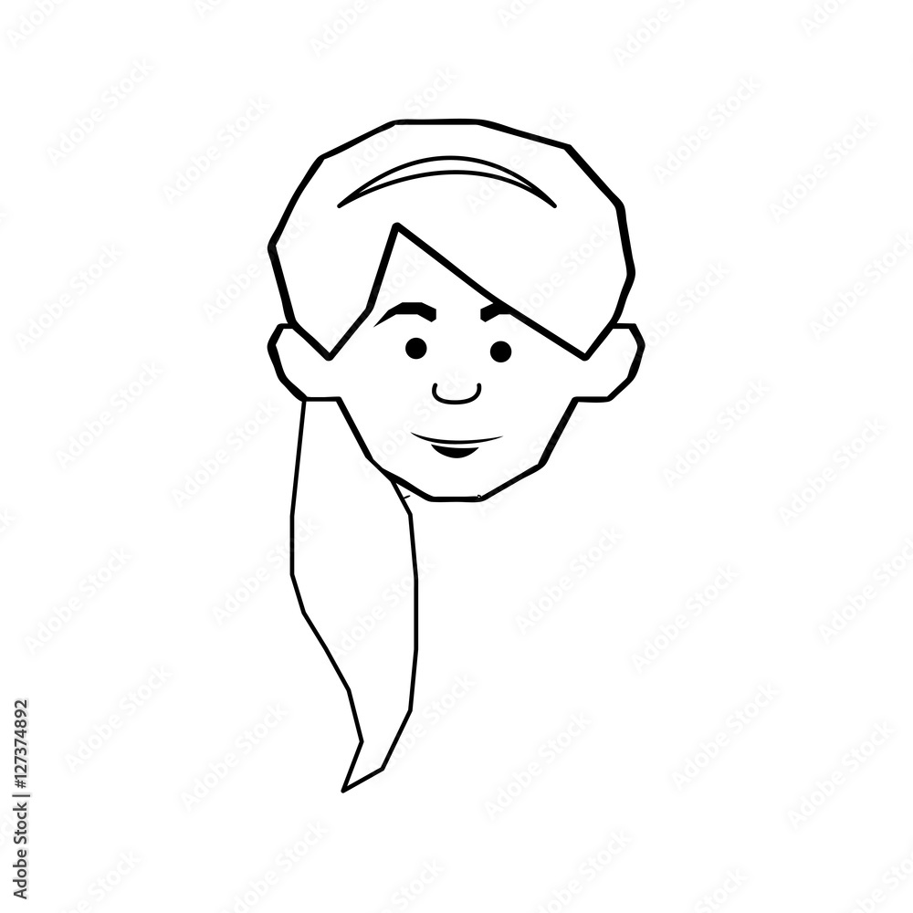 woman black line cartoon icon image vector illustration design Stock ...
