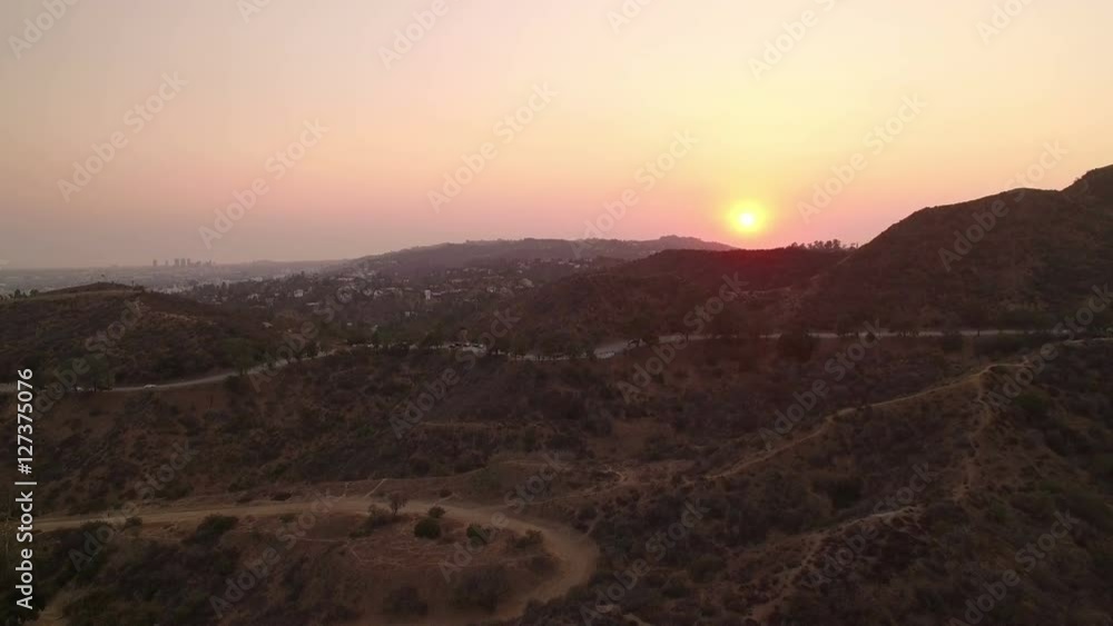 Los Angeles Sunset Aerial 16 Hills and City Los Angeles Sunset Aerial 16 Hills and City
