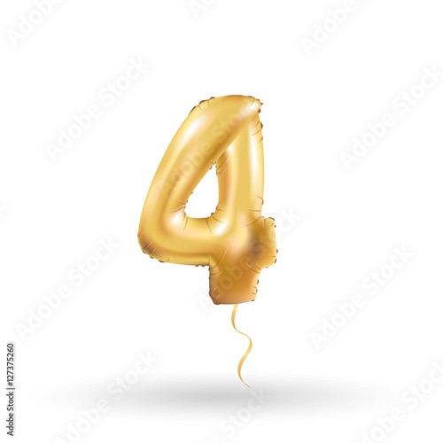 number four metallic balloon