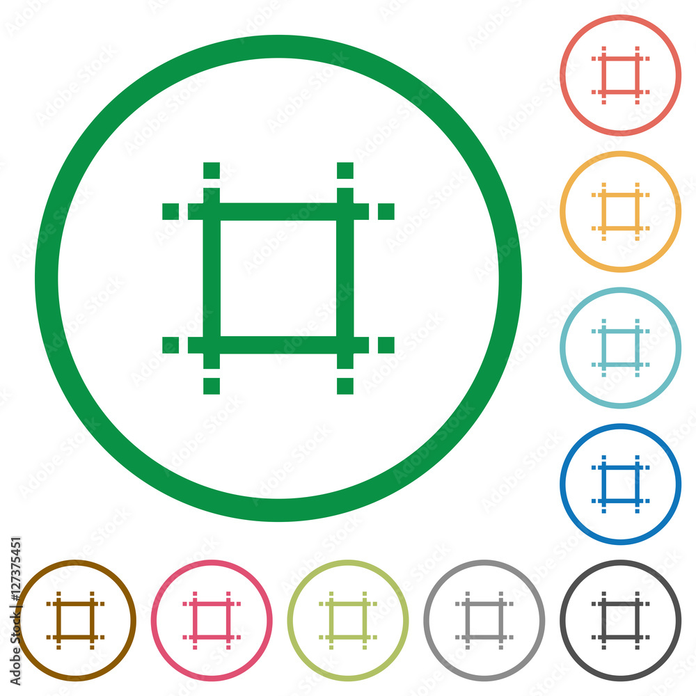 Obraz premium Adjust canvas size flat icons with outlines