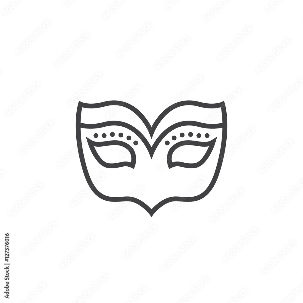 Masquerade mask line icon, outline vector sign, linear pictogram isolated on white. logo illustration Masquerade mask line icon, outline vector sign, linear pictogram isolated on white. logo illustration