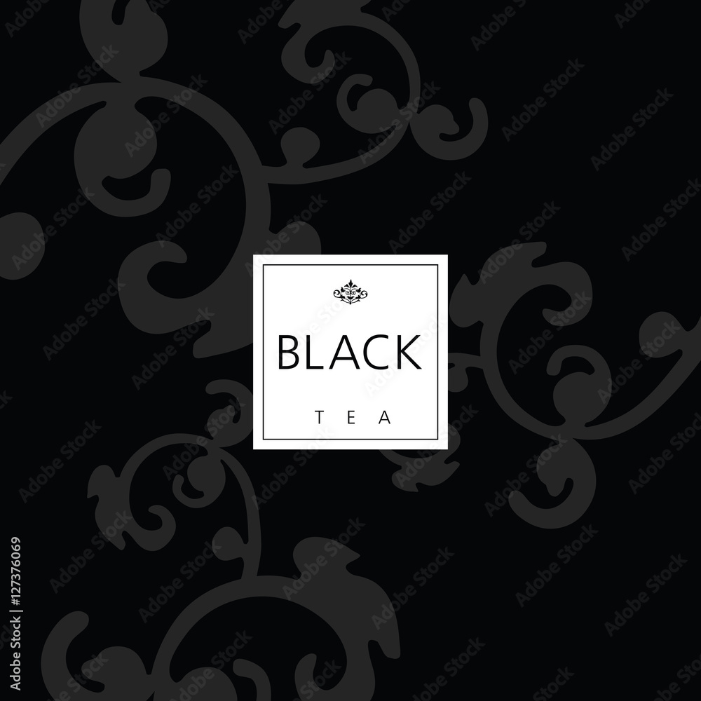 Tea packaging. Template design element. Swatch seamless pattern Tea packaging. Template design element. Swatch seamless pattern