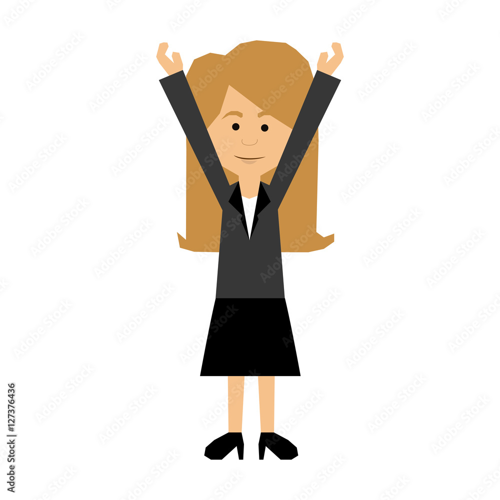 woman with arms up cartoon icon image vector illustration design woman with arms up cartoon icon image vector illustration design