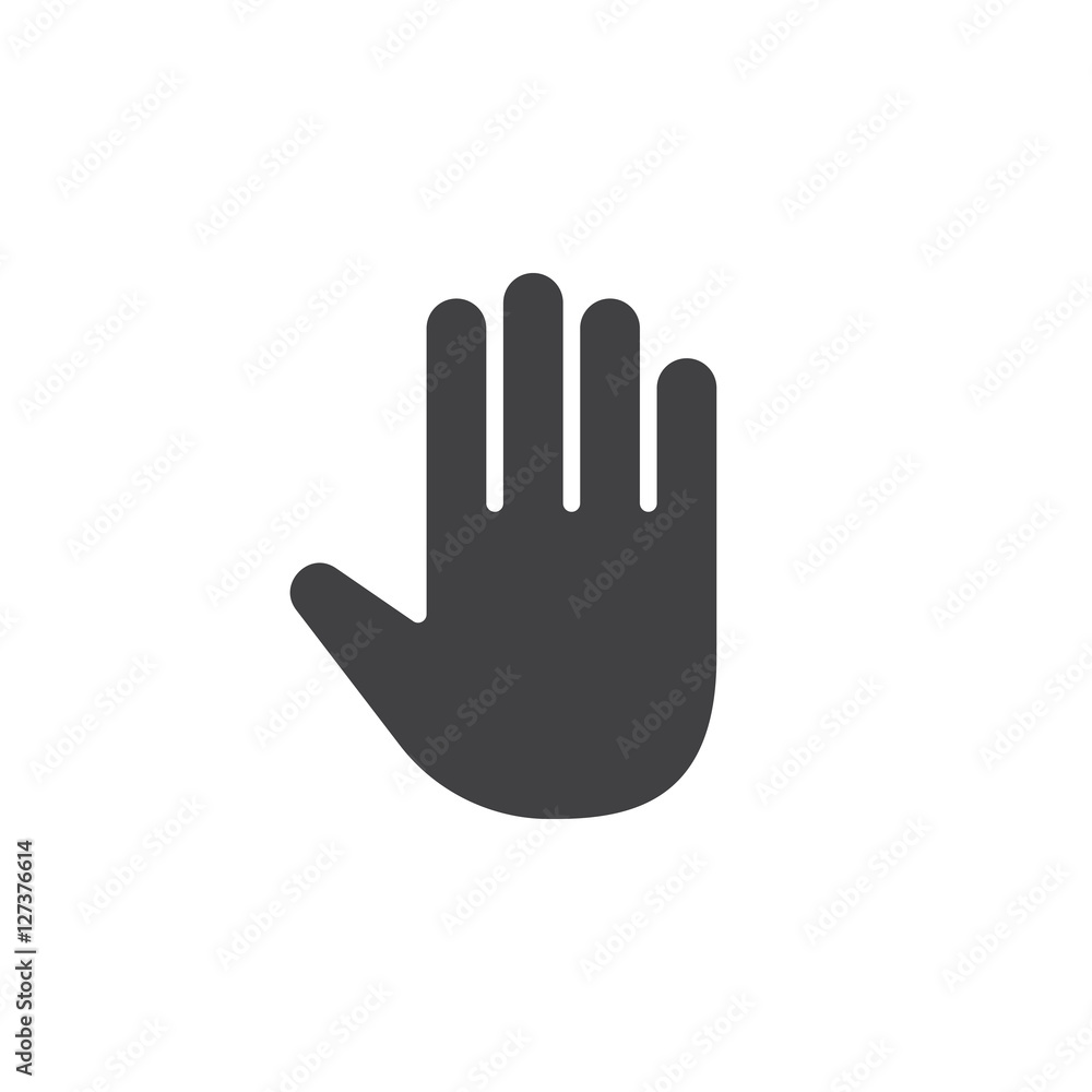 Fototapeta premium Palm, Hand icon vector, filled flat sign, solid pictogram isolated on white, logo illustration