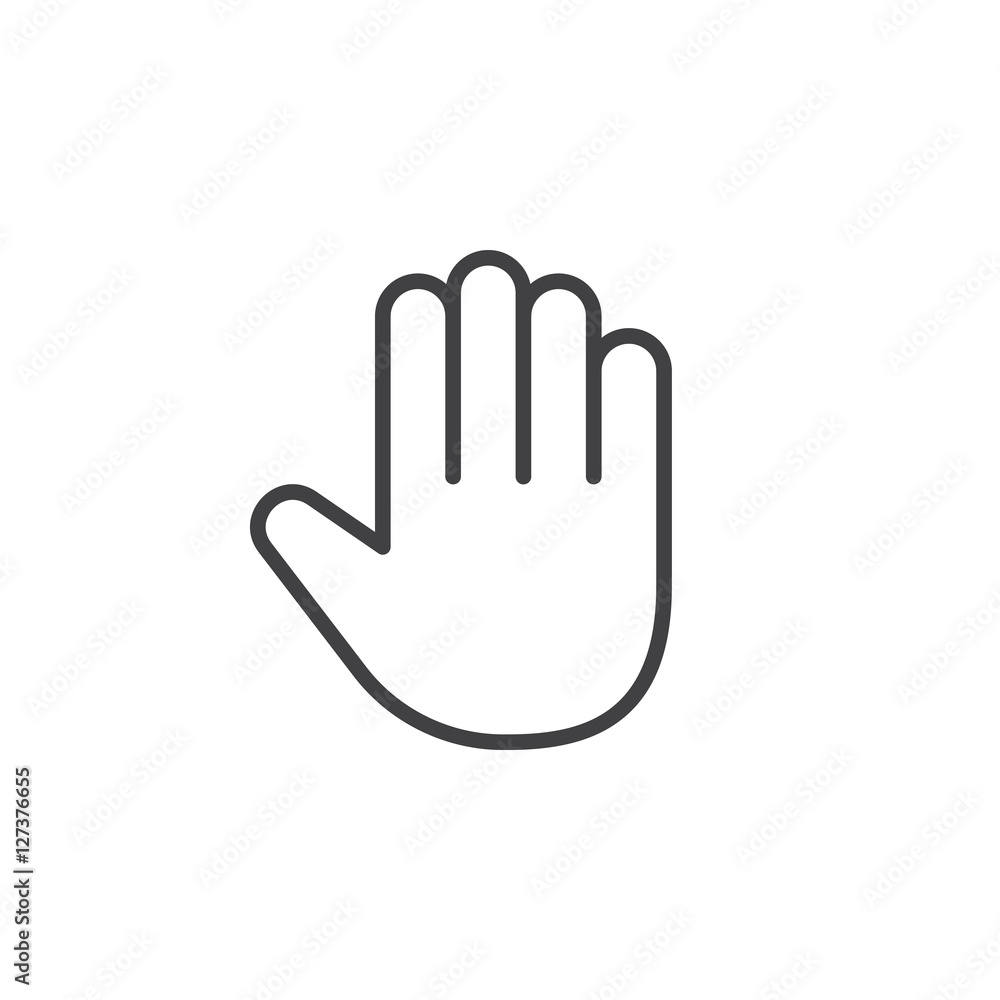 Palm, Hand line icon, outline vector sign, linear pictogram isolated on white. logo illustration Palm, Hand line icon, outline vector sign, linear pictogram isolated on white. logo illustration