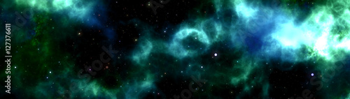 Fototapeta Naklejka Na Ścianę i Meble -  Star field voyage with cosmic space nebula, digital art illustration work.
