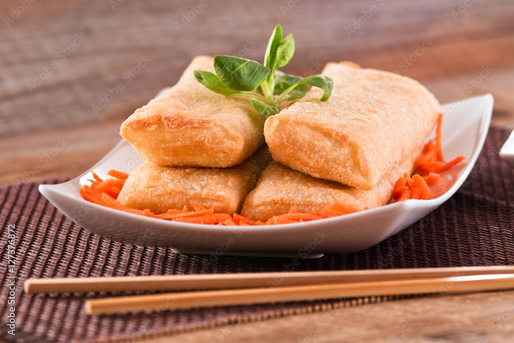 Vegetable spring rolls. Vegetable spring rolls.