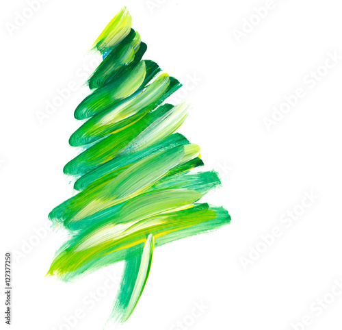 brush stroke green Christma...