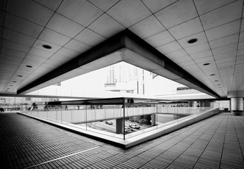 Hong Kong modern architecture Black and White tone