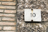 House number 10 sign.