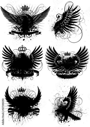 Winged grunge design