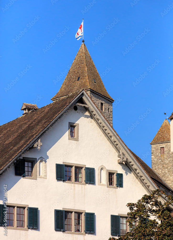 Historic buildings in the old town of the city of Rapperswil, Switzerland Historic buildings in the old town of the city of Rapperswil, Switzerland