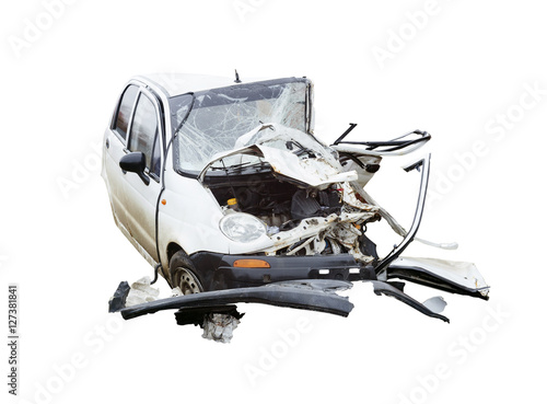 Fototapeta Naklejka Na Ścianę i Meble -  wrecked car in accident