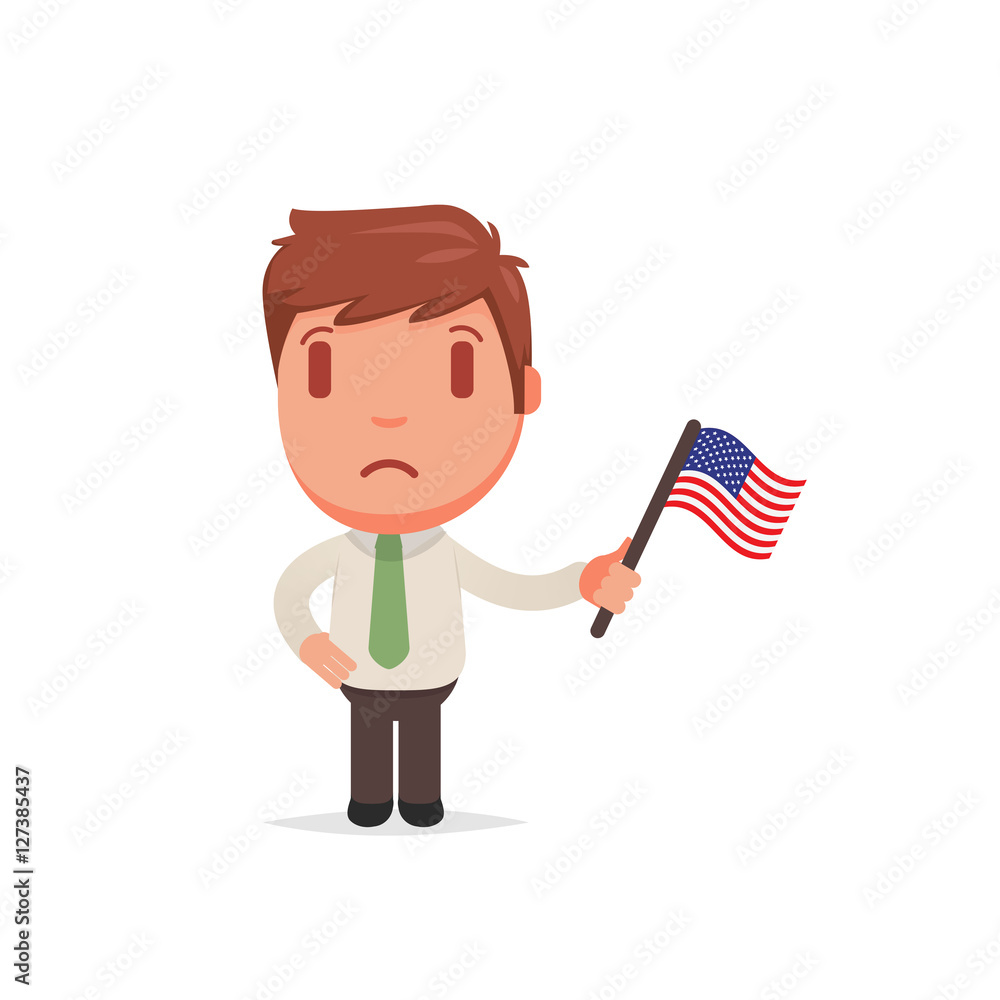 Character with USA Flag