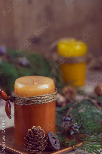 Christmas decoration, candle for New Year