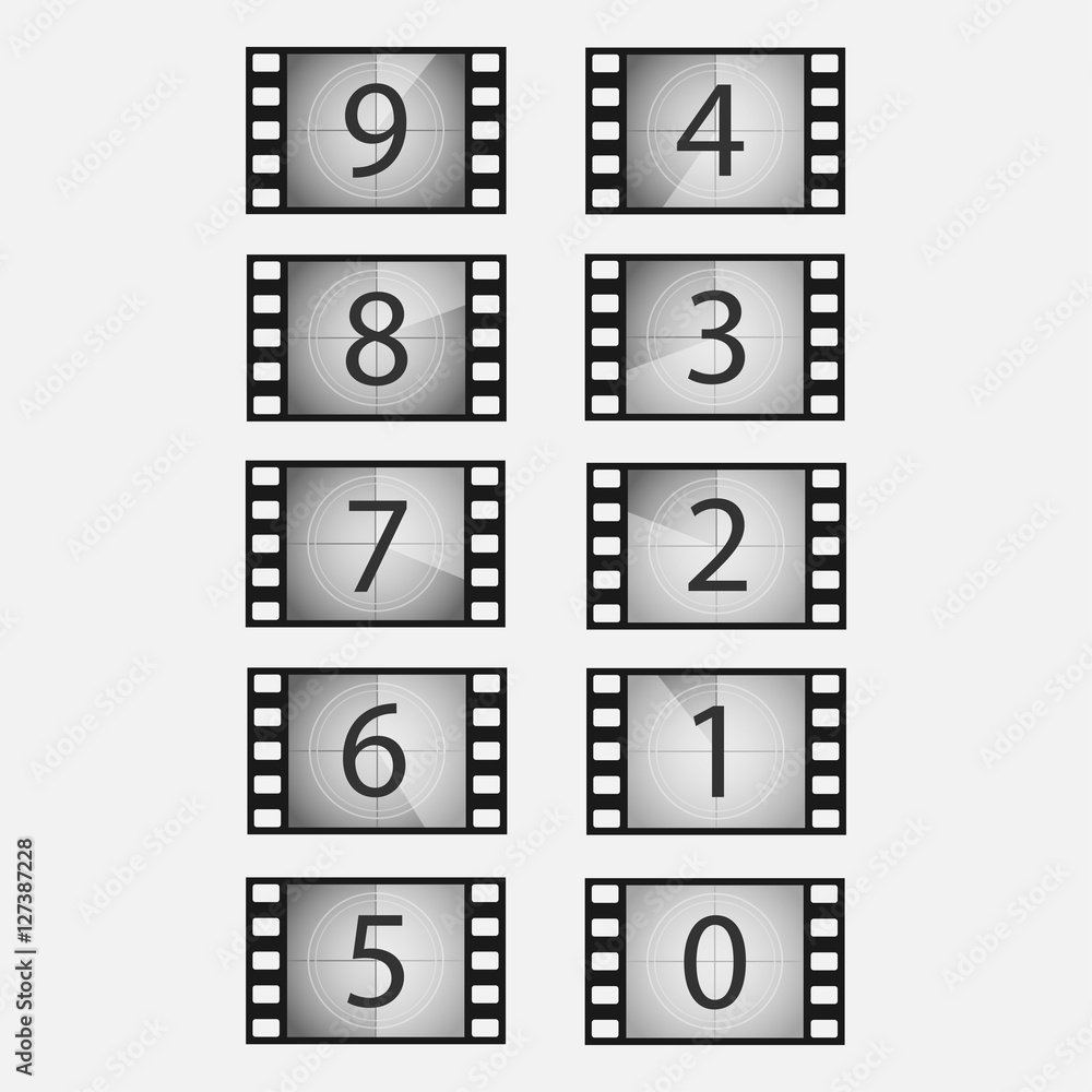 Movie countdown vector set