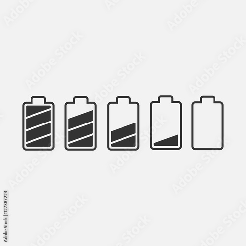 Battery power vector icon set