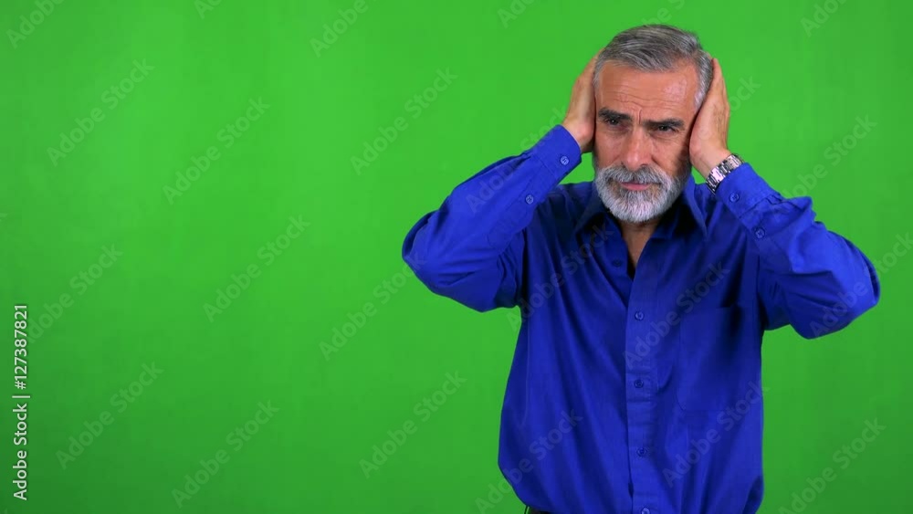 old senior man is angry - green screen - studio old senior man is angry - green screen - studio