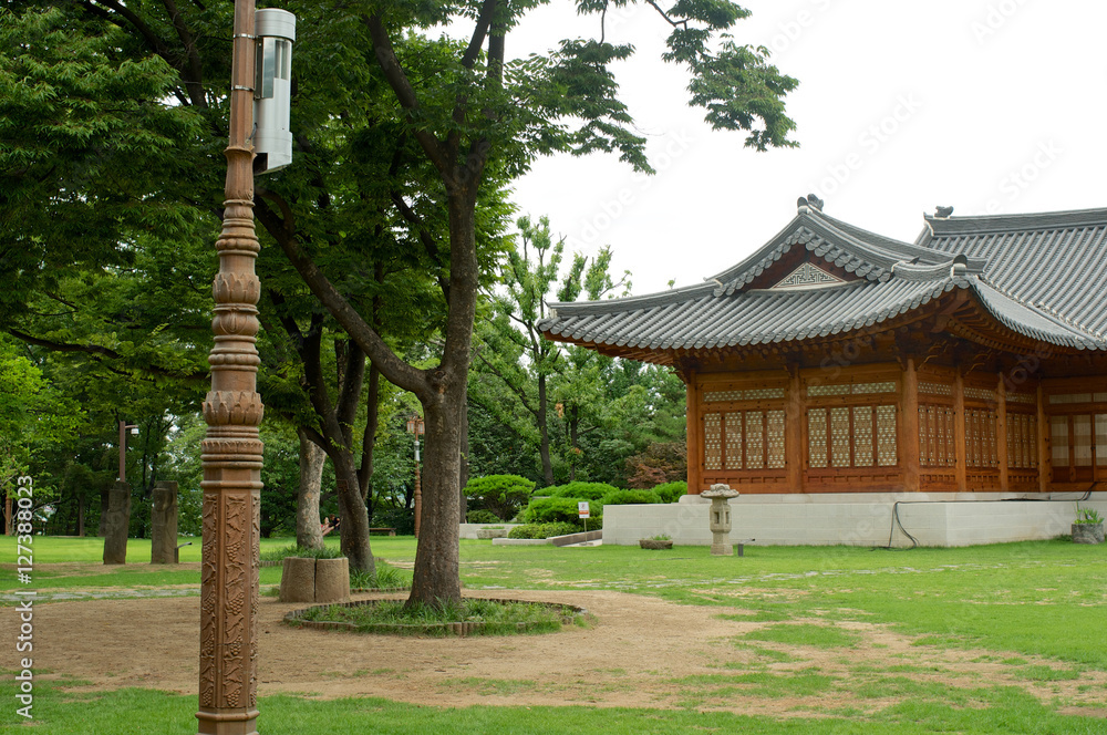 Traditional Korean house in summer, South Korea Traditional Korean house in summer, South Korea