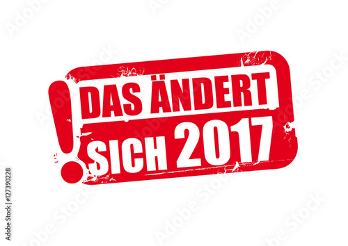 Roter Stempel - das ändert sich 2017 - Vektor Illustration freigestellt