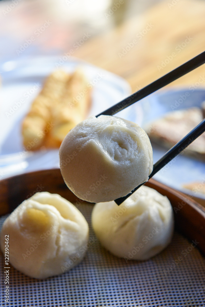 Chinese Pork Buns is the most Popular Food for Chinese Breakfast. Chinese Pork Buns is the most Popular Food for Chinese Breakfast.