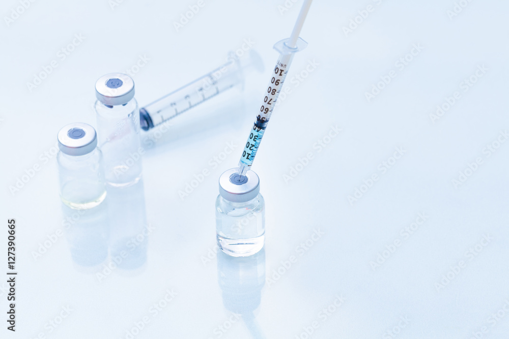 Vaccine with syringe Vaccine with syringe
