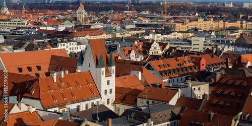 München, Panorama, altes Rathaus Isartor Alter Hof Stadtbild Viktualienmarkt ,Alter Hof