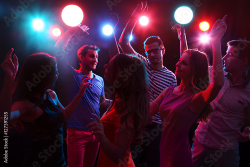 Young people having fun dancing
