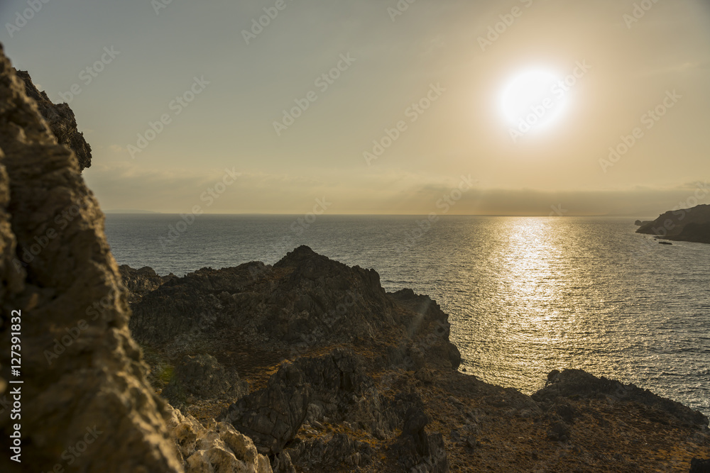 Sonnenuntergang am Meer in Griechenland