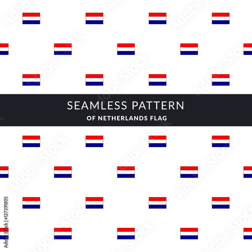Netherland seamless pattern composed from national flags of the country. Halland rhythm flag pattern background, Vector abstract background design for card, poster, print, decor, textile.