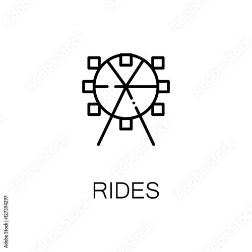 Ferris wheel flat icon or logo for web design.