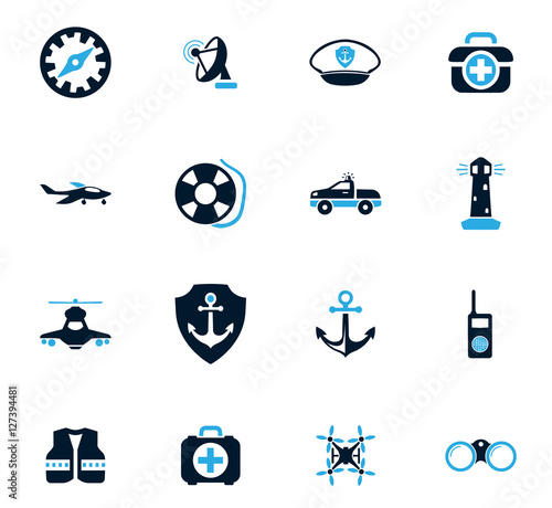 Coast Guard icons set