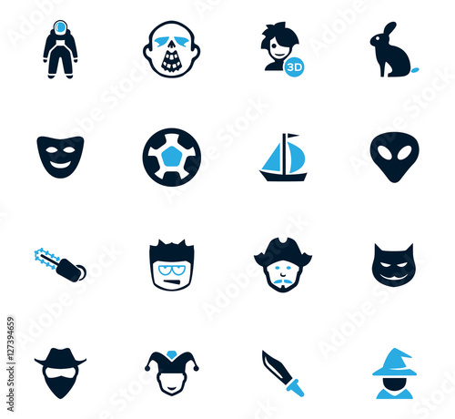 Genres of cinema icons set