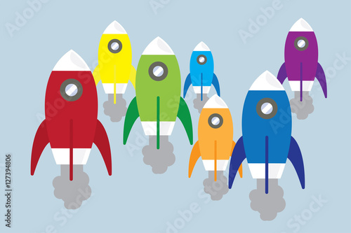 Mehrere Raketen starten