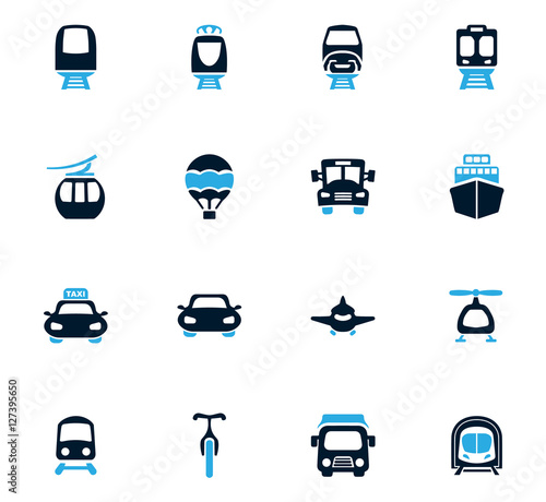 Public transport icons set