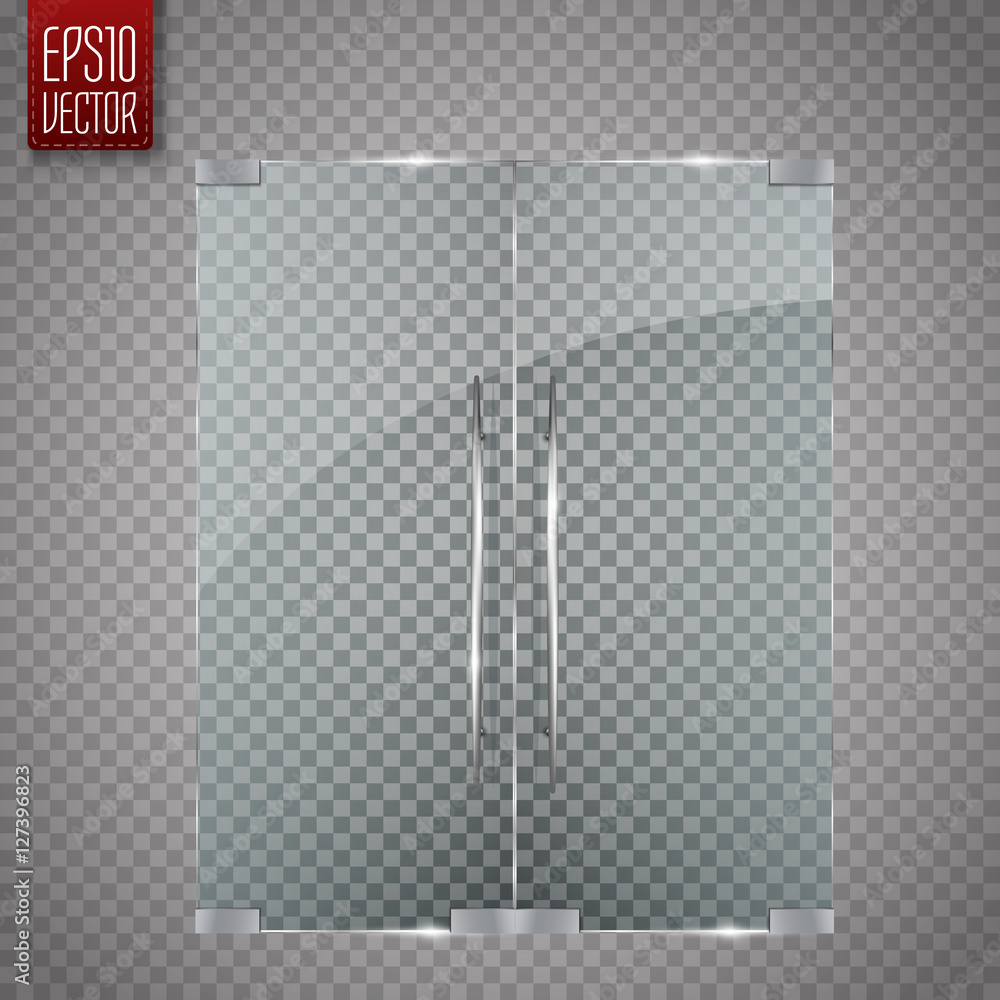 Glass door isolated on transparent background. Vector Glass door isolated on transparent background. Vector