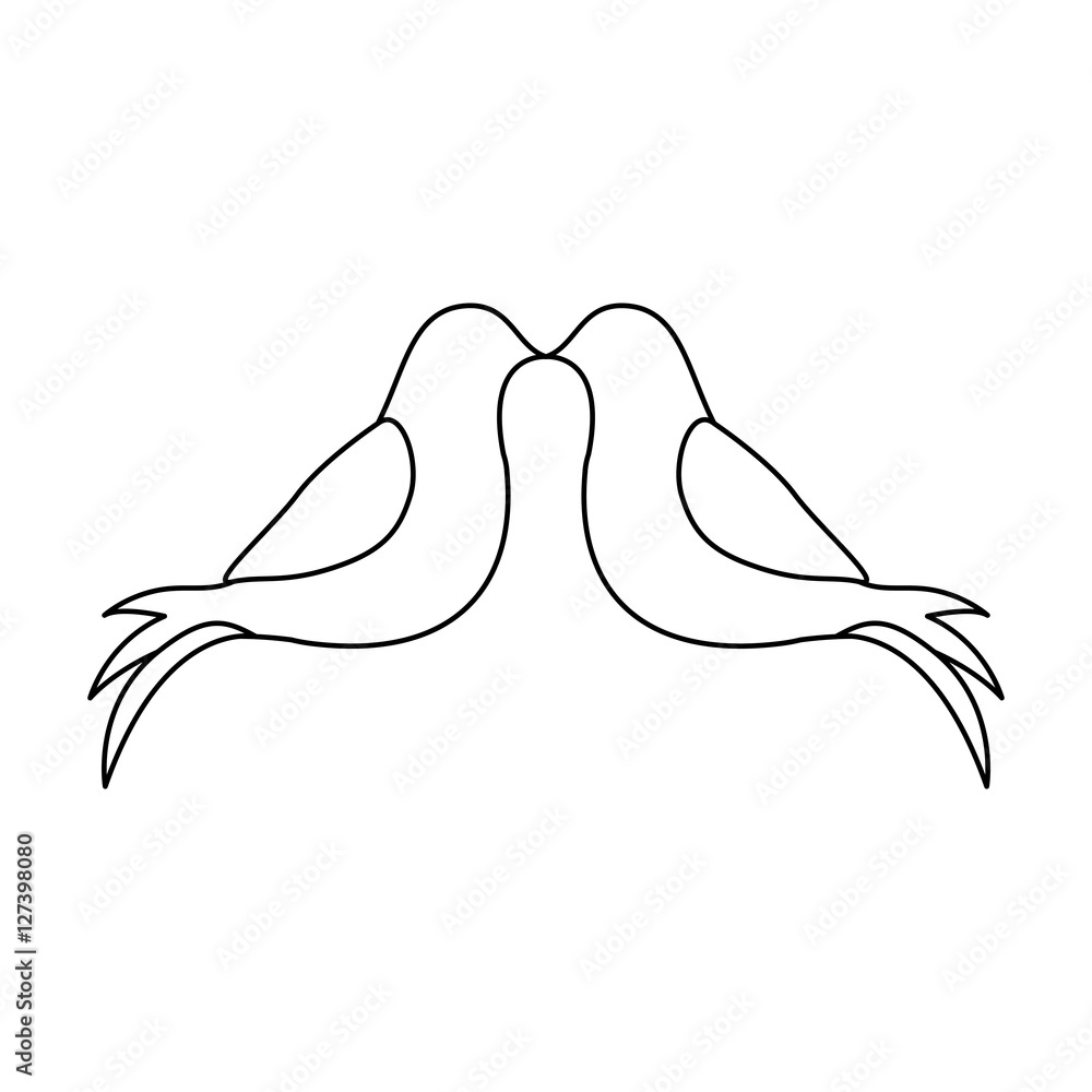 Obraz premium two doves icon image vector illustration design