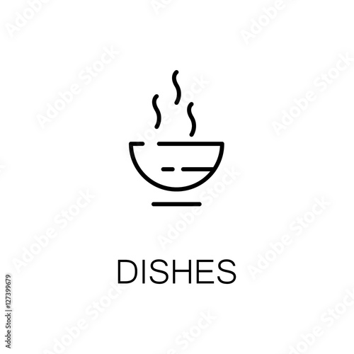 Dishes flat icon or logo for web design.