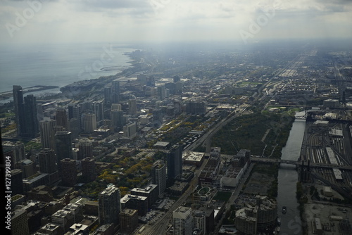 Chicago Skyline, view of North Shore from Willis Tower © joanne